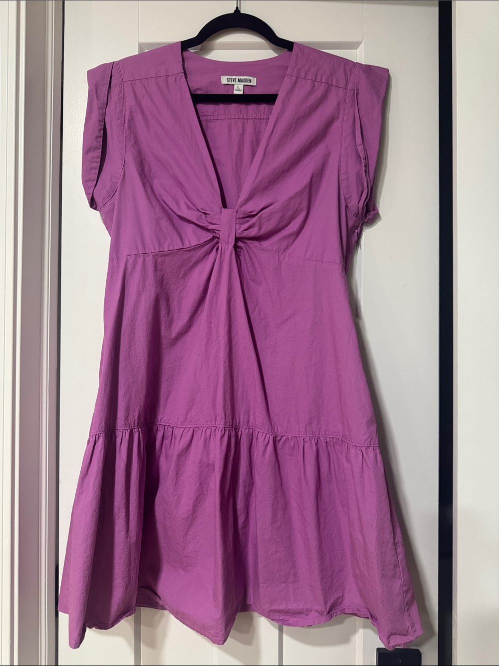 Steve Madden Purple Knot-Front Midi Dress